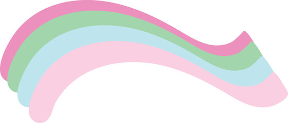 rainbow wave hand drawn doodle