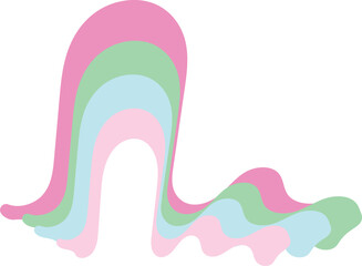 rainbow wave hand drawn doodle