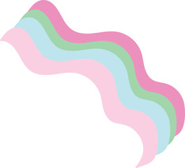 rainbow wave hand drawn doodle