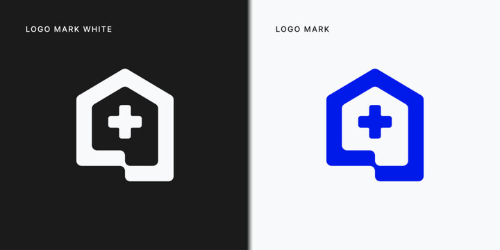 Healthcare House Logo Template In Vector Icon Illustration Design.