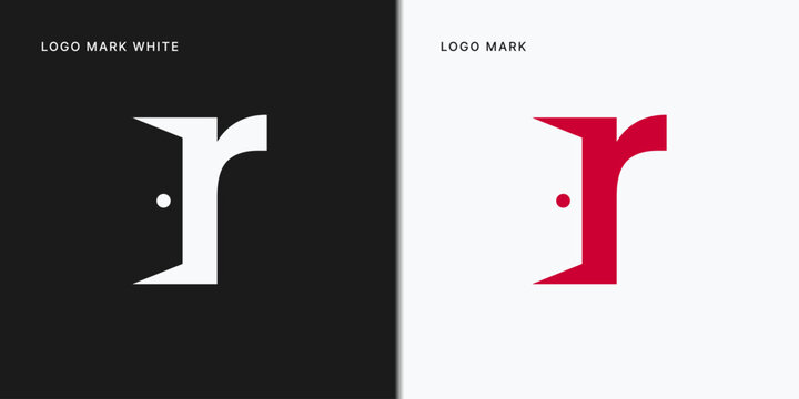 R Door Open Logo Template In Vector Icon Illustration Design.