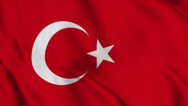 Turkey Waving Flag Realistic Animation Video