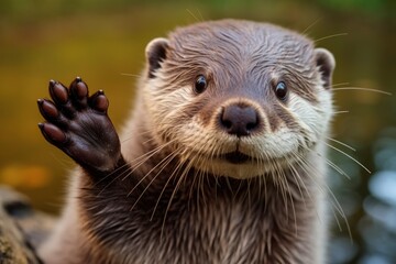 Otter in the water.