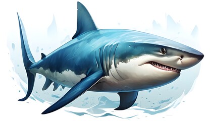 Naklejka premium shark in the sea