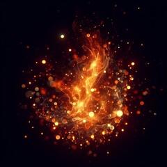 Fototapeta na wymiar Glowing Fire Particles Background