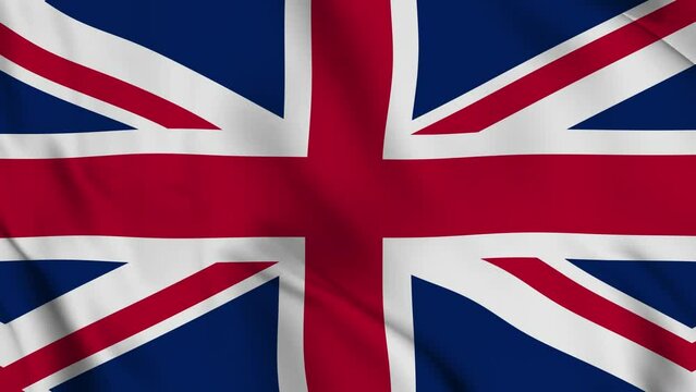 United Kingdom Waving Flag Realistic Animation Video