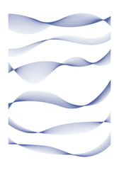 collection set of abstract blue wave line vector illustration