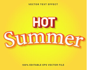 Obraz premium Hot Summer 3D text effect editable text eps