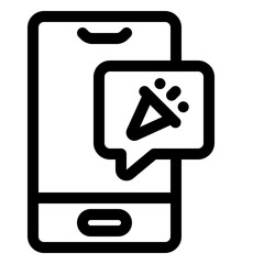 New Year Message Line Icon