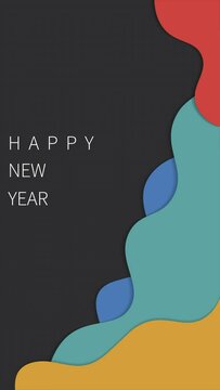 Colorful Happy New Year Motion Graphic