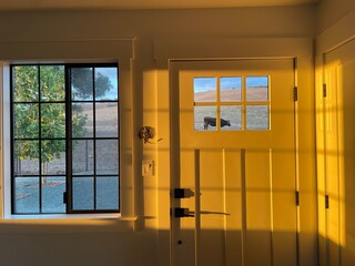 Golden hour window and door