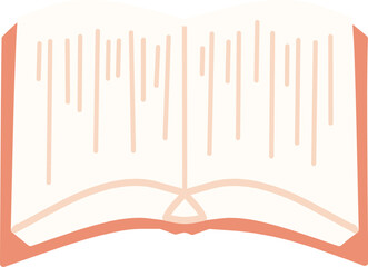 シンプルにデフォルメした開いてある本のカラーイラスト