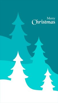 Merry Christmas With Tree Flat Animation
