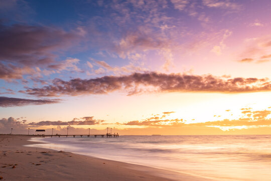 Sunset at Jurien Bay with jetty in background