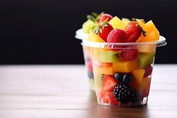 Fresh fruit salad to go with copy space.