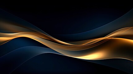 Gold and navy blue waves abstract.