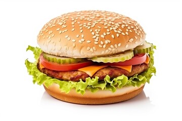 Hamburger isolated on white background.
