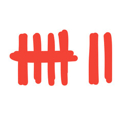 red tally mark