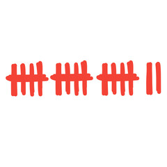 red tally mark
