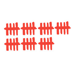 red tally mark