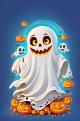 halloween ghost with a ghost