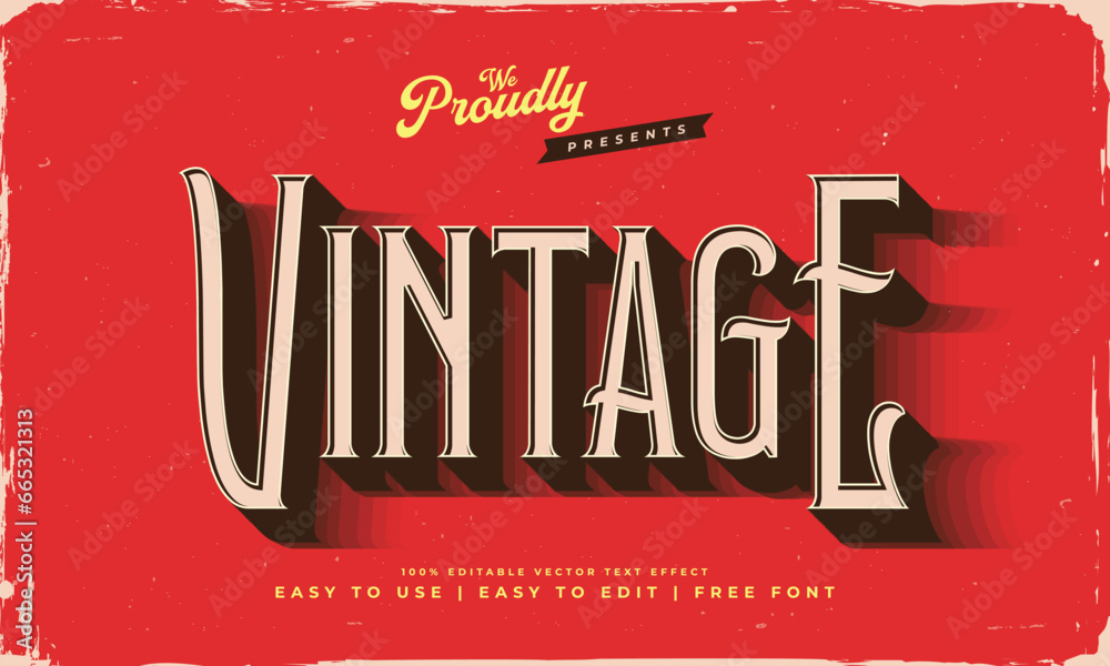 Fototapete vintage retro editable text effect alphabet font typography typeface
