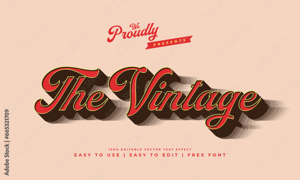Fototapete vintage retro editable text effect alphabet font typography typeface