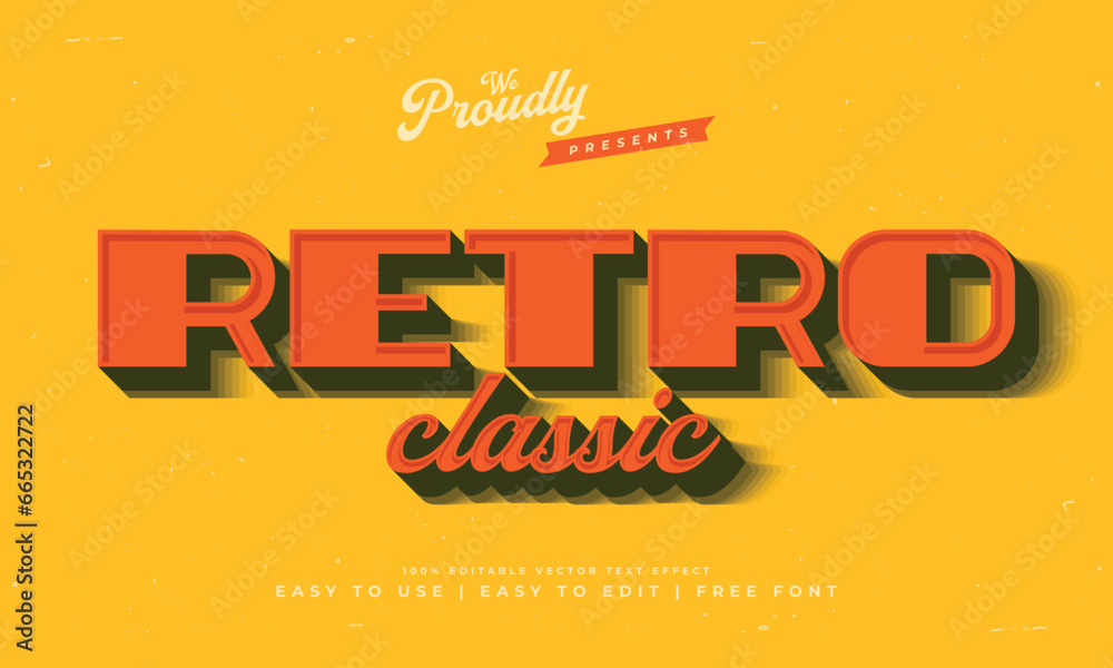 Fototapete vintage retro editable text effect alphabet font typography typeface
