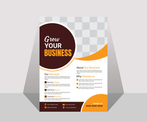 Corporate grow your business flyer design template.