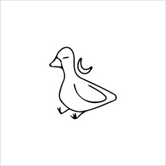 vector illustration of cute little duck