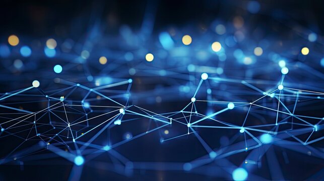 Abstract Digital Connections with Data and Blockchain Technology.