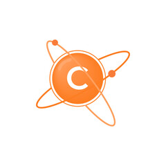 1021 Vitamin c icon vector flat style on white background
