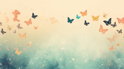 Butterflies and stars isolated pattern on pastel background the space bar 