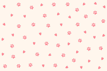 adorable paw print pattern background perfect for kids and animal lover © starlineart