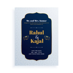 indian bridal and groom wedding card design for the big day event