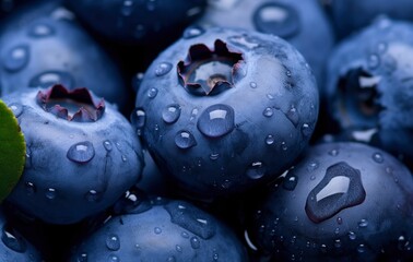 Wet Blueberry fruit.