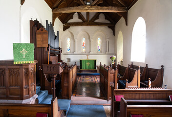 Fototapeta na wymiar interior of St. Mary's Church, Beaumont, Cumbria, UK