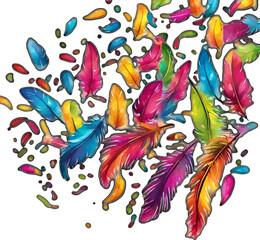 Colorfull Feather Vector Illustration for carnaval and holliday