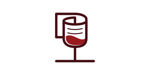 logo design combining paper shapes with wine glasses.