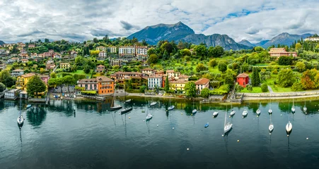 Foto op Canvas Landscape with Pescallo village, Bellagio town at Como lake region, Italy © Serenity-H