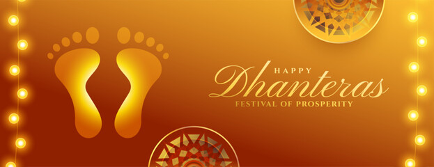 beautiful indian festival dhanteras celebration banner for wealth and good fortune