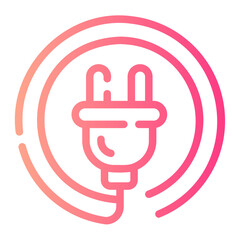 electric plug Line Gradient Icon