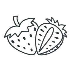 Strawberry fruit sign and symbol on trendy design for design and print.