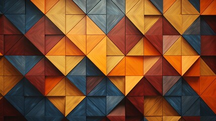 Modern geometric quadrilateral mounted on painted madeira developed by IA. 