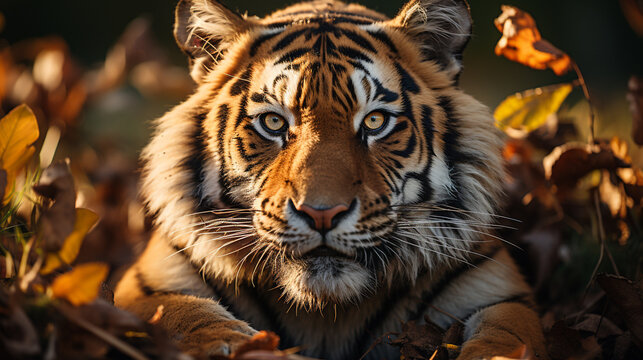 Close up of tiger in wild life.