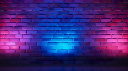 Neon Gradient Brick Wall Background
