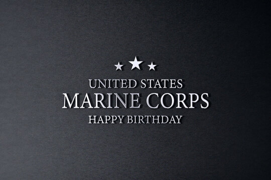 Marine Corps Happy Birth Day text design illustration