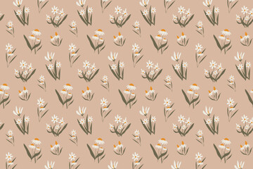 Daisy Flower Seamless Pattern
