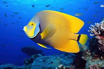 Obraz premium Beautiful angelfish in the ocean.