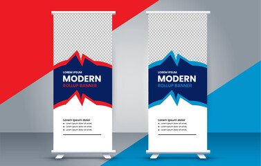 professional business roll up display standee template design
